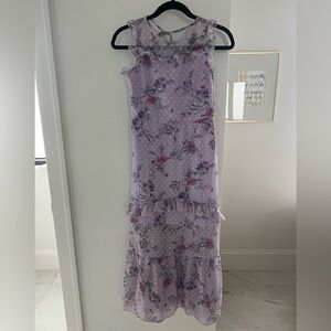 Girls Floral Lavender Sleeveless Dress